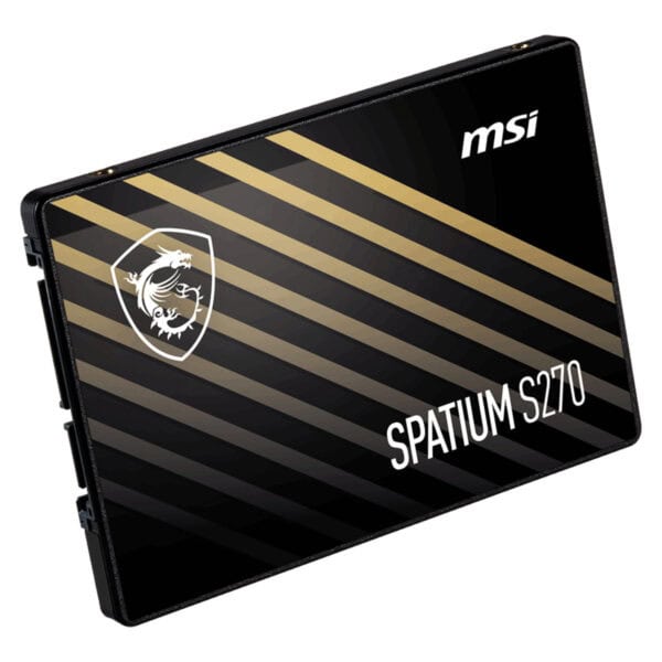MSI ve MSI logosuyla tasarlanmış, zaman kazanmış hız ve güvenilirlik sunan Spatium S270 SSD, oyun ve profesyonel kullanım için uygun.