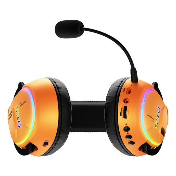 Kablosuz oyun kulaklığı, RGB aydınlatmalı ve konforlu tasarımıyla gamerslar için ideal, uzun kullanım ve yüksek ses kalitesi sağlar.