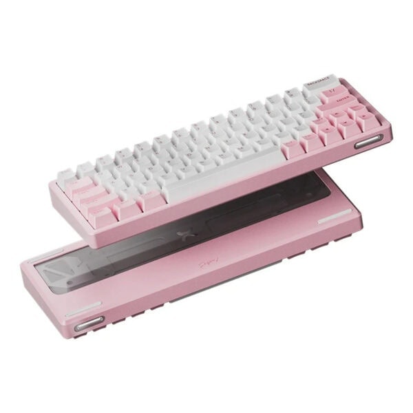 Yamaha klavye, pembe ve beyaz renkli, oyuncu ve müzik severler için uygun taşınabilir mini klavye modeli, dijital müzik ve eğlence amacıyla kullanılır.