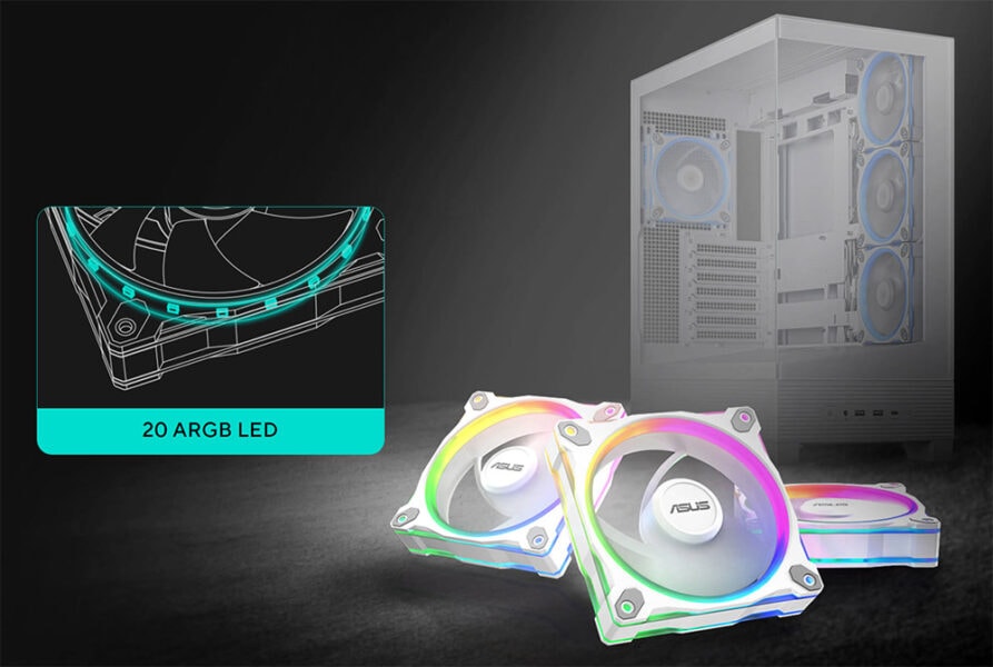 RGB ve ARGB LED ile otomatik ışıklandırma özellikli bilgisayar kasası ve soğutucu fanlar, oyun ve oyuncu bilgisayarı tasarımı için ideal görsel efektler.