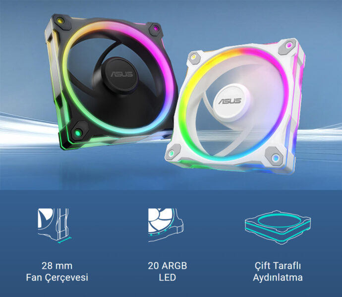 ASUS Prime MR120 ARGB 120mm Reverse Siyah Kasa Fanı H2