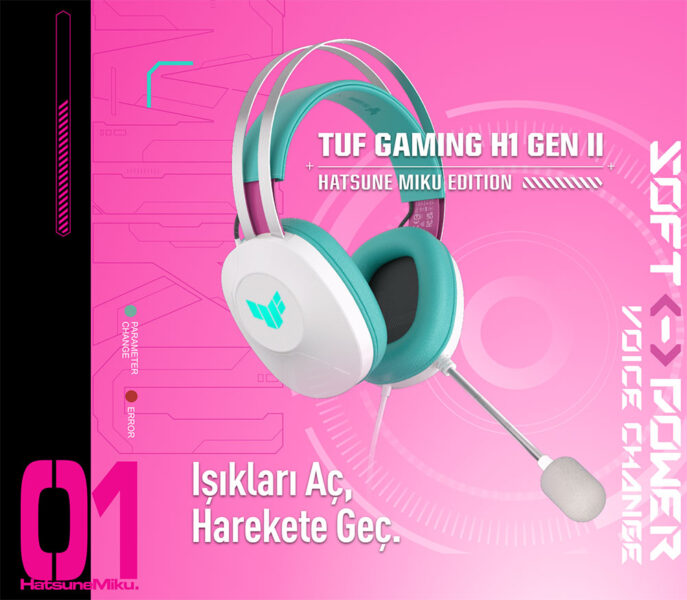 ASUS TUF Gaming H1 Gen II Hatsune Miku Edition Gaming Kulaklık H2