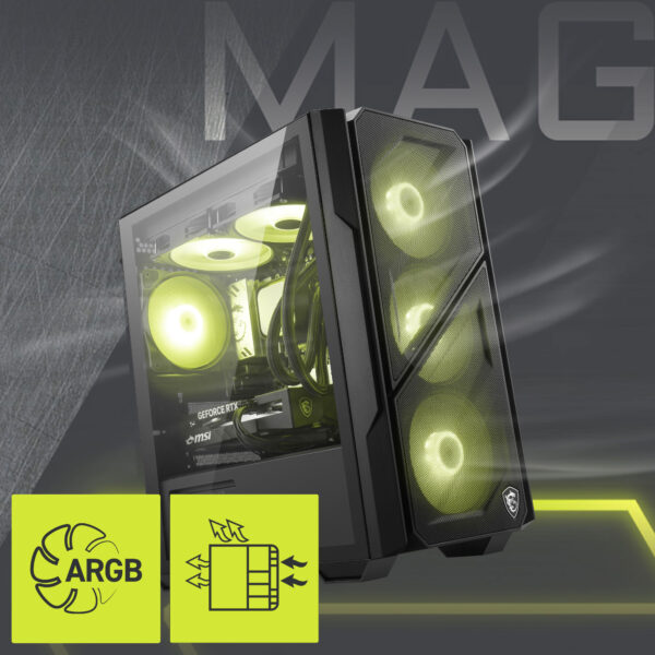 MSI MAG FORGE M110R AIRFLOW mATX Gaming Kasa H2