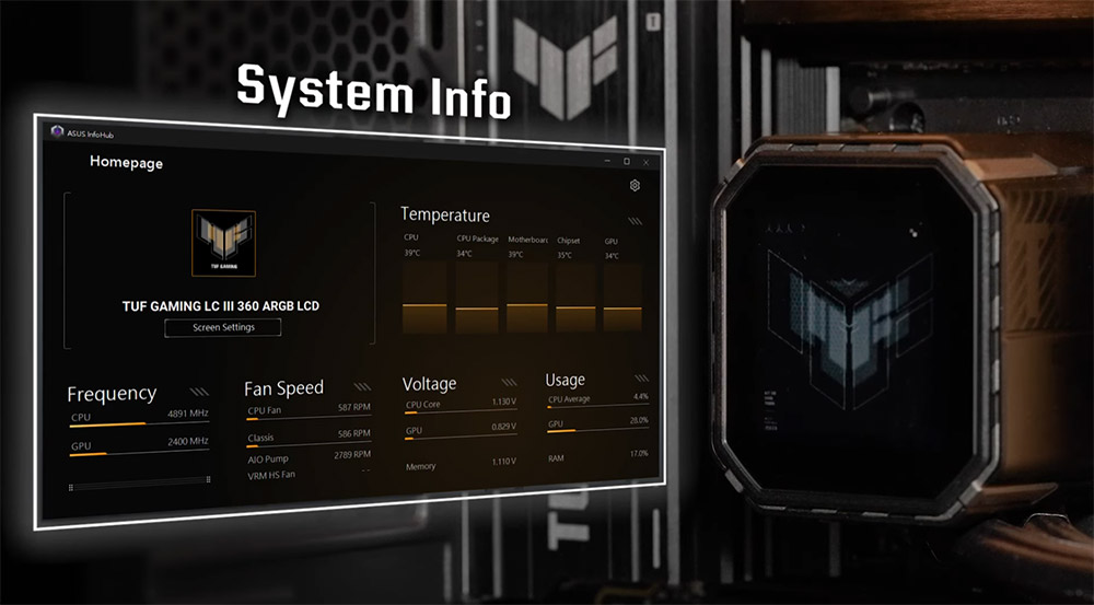 ASUS TUF Gaming LC III 360 ARGB LCD 360mm Sıvı Soğutucu H8