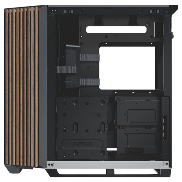 Apnx V1 Black And White Wood Temperli Cam Usb 3 2 Mid Tower Atx Gaming Kasa 7