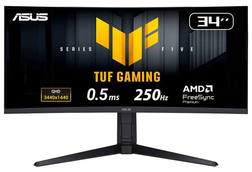 34 inç ASUS TUF Gaming 1440p 165Hz QHD Monitör, hızlı tepki süresi ve yüksek yenileme hızıyla profesyonel oyun performansı ve görsel deneyim sağlar.