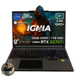 GameRaider IGNIA GR16 Intel Core i9-14900HX GeForce RTX 5070Ti 12GB 140W 16GB DDR5 1TB SSD 16 inç  2.5K QHD+ 300Hz W11 Home Gaming Laptop - Çanta Hediyeli - 007 First Light Hediyeli