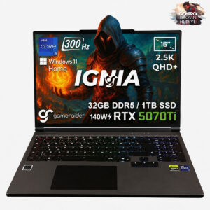 Gameraider Ignia Gr16 Intel Core I9 14900hx Geforce Rtx 5070ti 12gb 140w 32gb Ddr5 1tb Ssd 16 Inç 2.5k Qhd+ 300hz W11 Home Gaming Laptop Çanta Hediyeli Control Resonant Hediyeli 1
