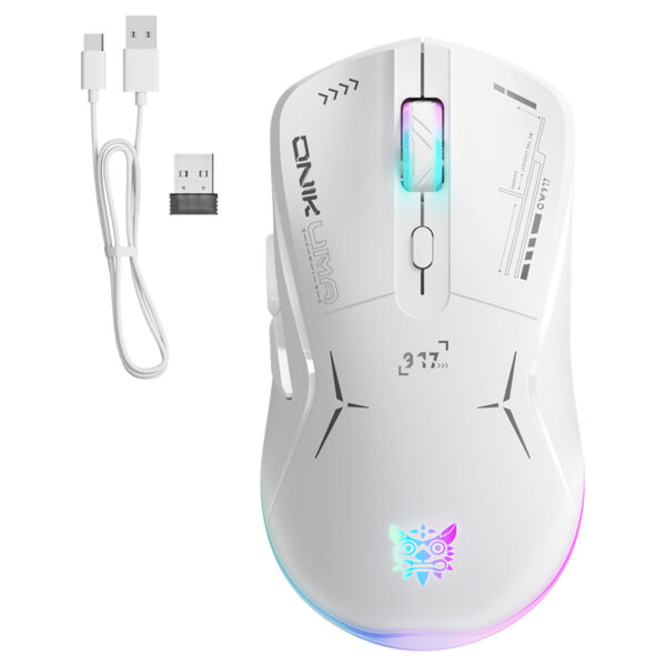 Onikuma Cw917 White Rgb Kablosuz Simetrik Gaming Mouse 3