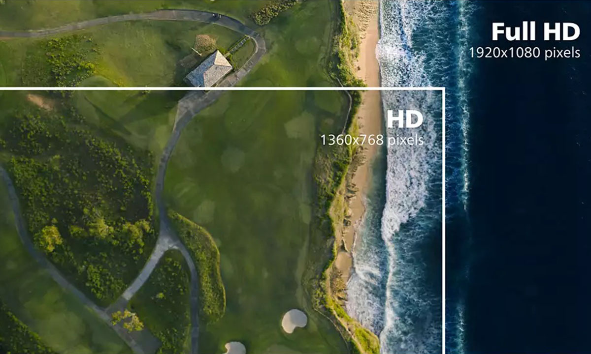 Canlı, ayrıntılı görüntüler için 16:9 Full HD ekran