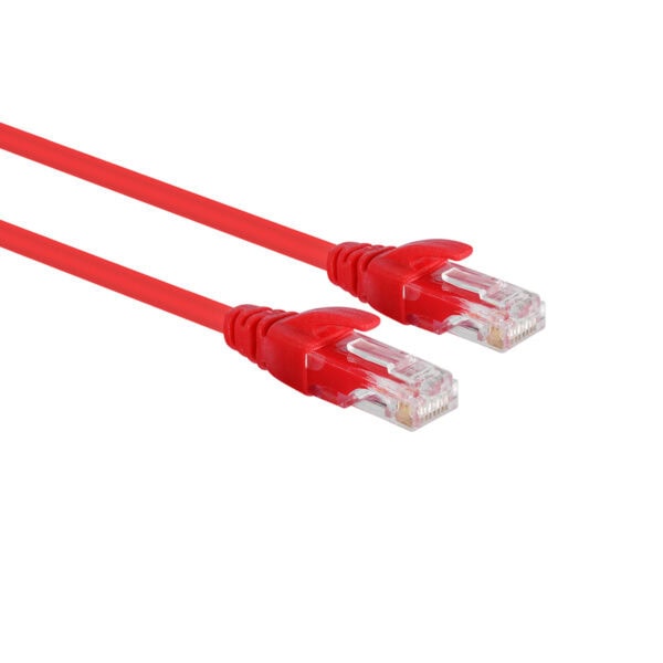 Kırmızı renkli Ethernet kablosu, yüksek kaliteli ve güvenilir internet bağlantısı için kullanılır. Ağ kurulumlarınızda hızlı ve stabil iletişim sağlar.
