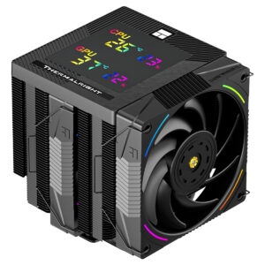 Yüksek performanslı CPU ve GPU soğutması için tasarlanmış modern teknik soğutucu. Renkli LED ekranı ile çalışma durumu ve sıcaklık göstergesini anında takip edebilirsiniz. Gaming ve bilgisayar performansını artırmak için ideal. Yüksek verimlilik ve sessiz çalışma özellikleriyle öne çıkan bilgisayar soğutucu.