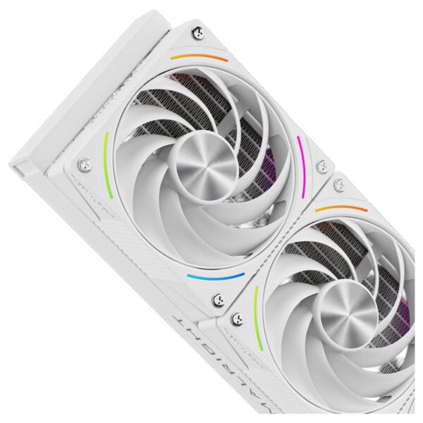 Gelişmiş soğutma sistemine sahip, yüksek performanslı ekran kartı görseli. Gaming ve grafik tasarım için ideal, güçlü ve dayanıklı GPU, renkli LED ışıklandırmalarıyla şık tasarım.