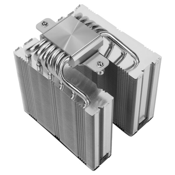 Alt Metin: Yüksek performanslı büyük metal CPU soğutucu, bilgisayar işlemcisi ve oyun performansı için yüksek verimlilik sağlar, soğutma işlemini optimize eder.