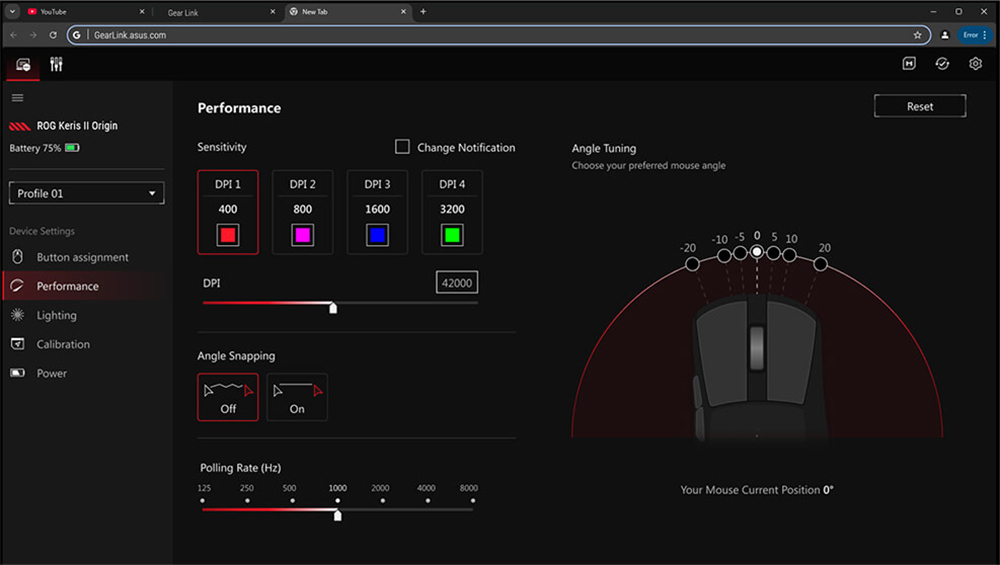 ASUS ROG Keris II Origin Beyaz Gaming Mouse H19