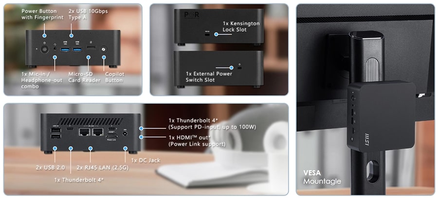 MSI CUBI NUC AI+ 2MG-001EU Mini Bilgisayar H40