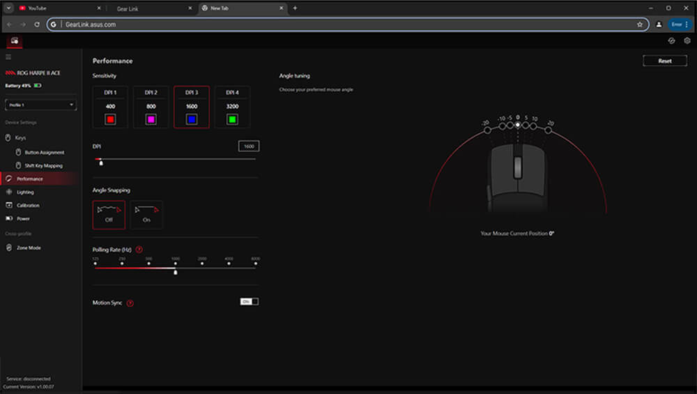 ASUS ROG Harpe II Ace Beyaz Gaming Mouse H8