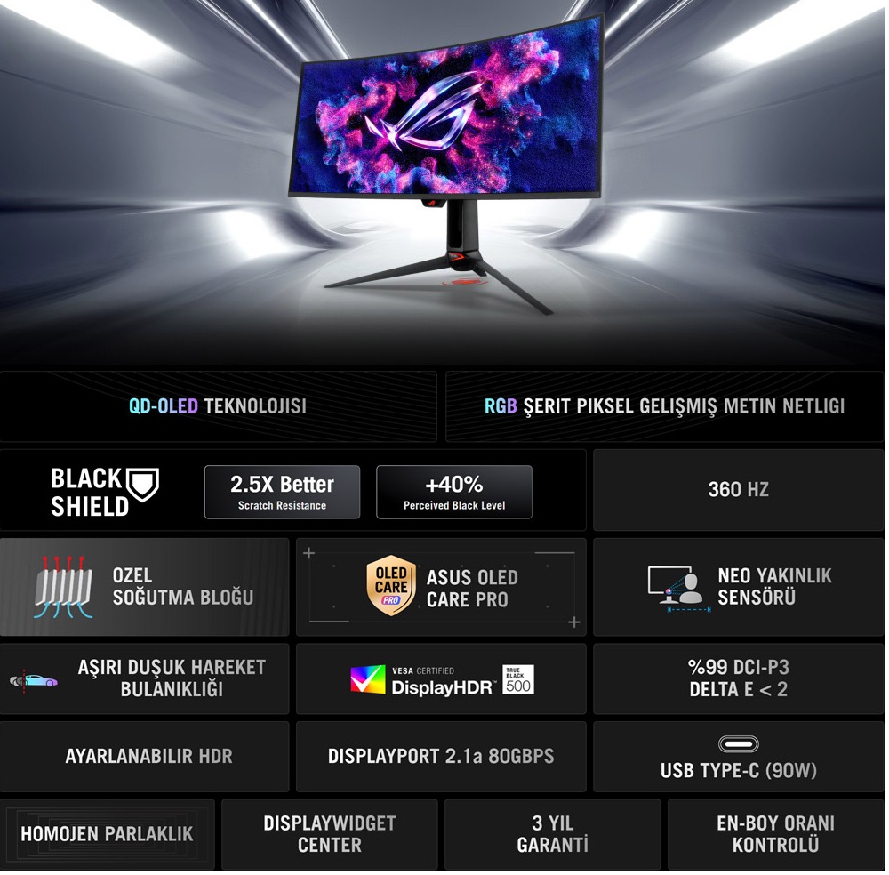 ASUS ROG Swift OLED PG34WCDN Gaming Monitör H2