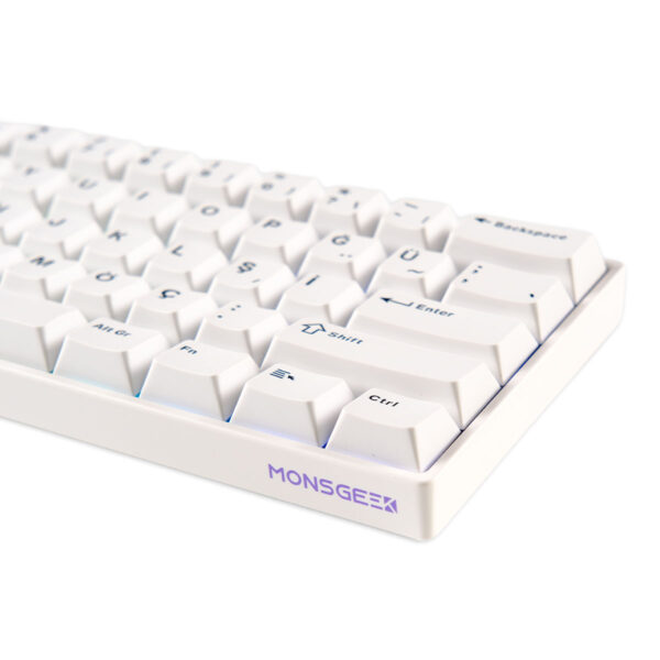 Akko Monsgeek Fun60 Max White Hall Effect Glare Manyetik Switch Rgb Kablosuz Hotswap Türkçe Mekanik Gaming Klavye 4