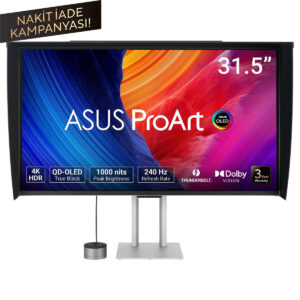 Asus Proart Pa32ucdmr K 31.5 Inç 240hz 0.1ms 4k Uhd Adaptive Sync Qd Oled Pivot Monitör 1