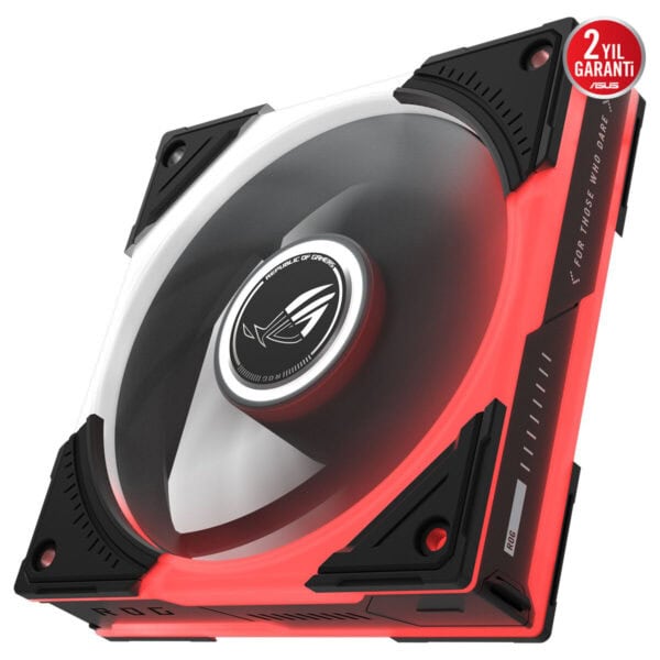 ASUS ROG Eurux GR120 ARGB 120mm kasa fanı kırmızı-kara tasarım, ARGB aydınlatmalı ve hızlı hava akışı sağlayan soğutma çözümü.