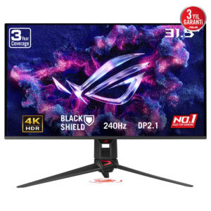 ASUS ROG Swift OLED PG32UCDM3 31.5 inç 4K UHD OLED oyun monitörü, 240Hz yenileme hızı ve 0.03ms tepki süresi ile üstün oyun deneyimi sağlar.