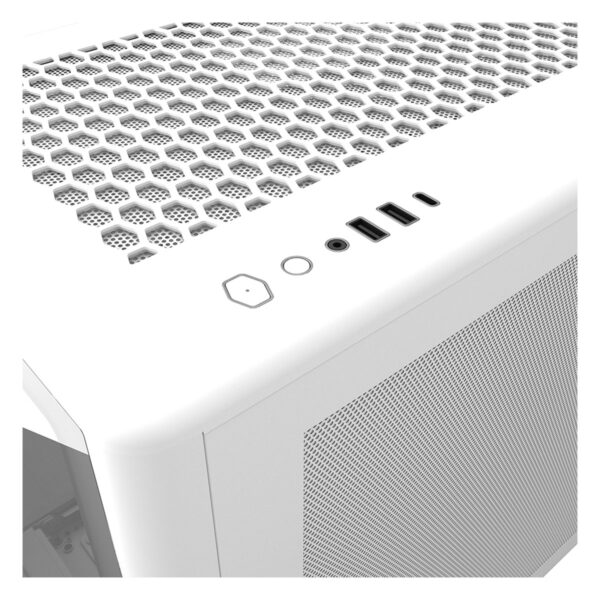 Gelişmiş hava akışı sağlayan beyaz bilgisayar kasası soğutucu fanı.