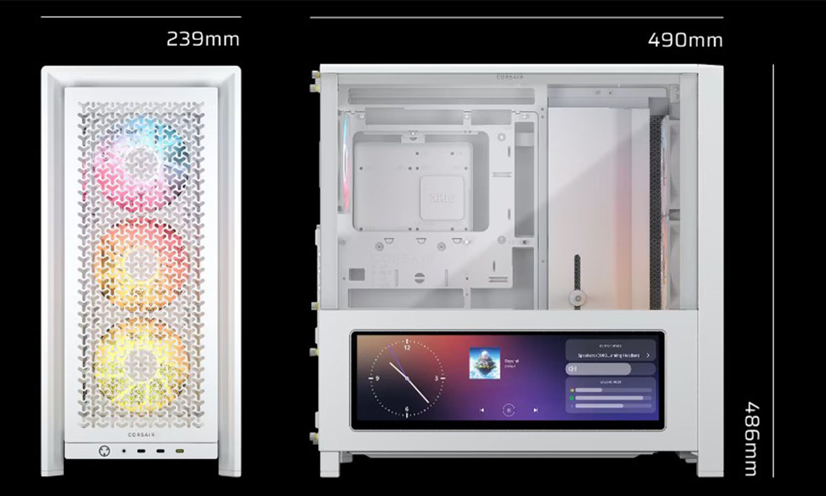 Corsair Frame 4000d Lcd Rs Beyaz Gaming Kasa H010