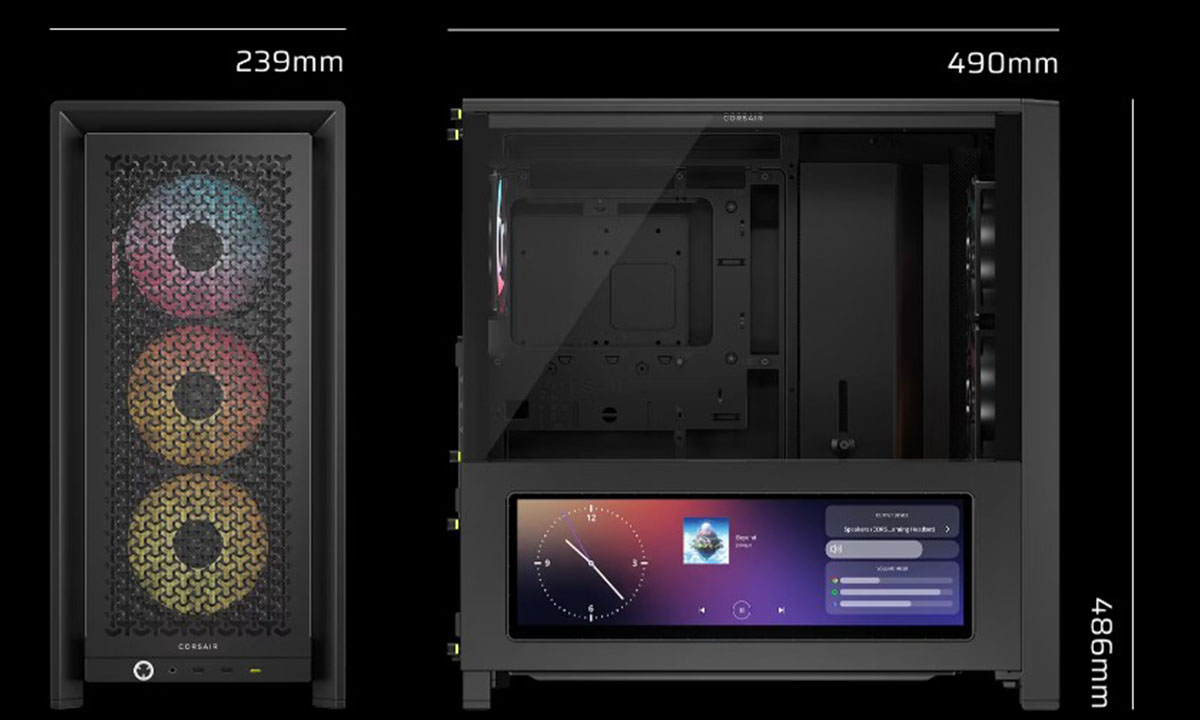 Corsair Frame 4000d Lcd Rs Siyah Gaming Kasa H010