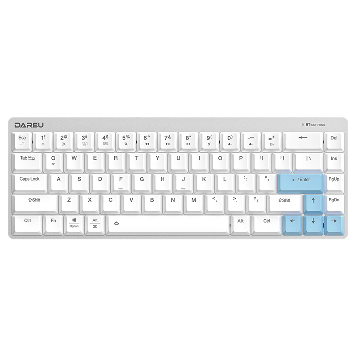 Dareu Ek868 White E Blue Low Profile Switch Bluetooth Ingilizce Mekanik Gaming Klavye 1