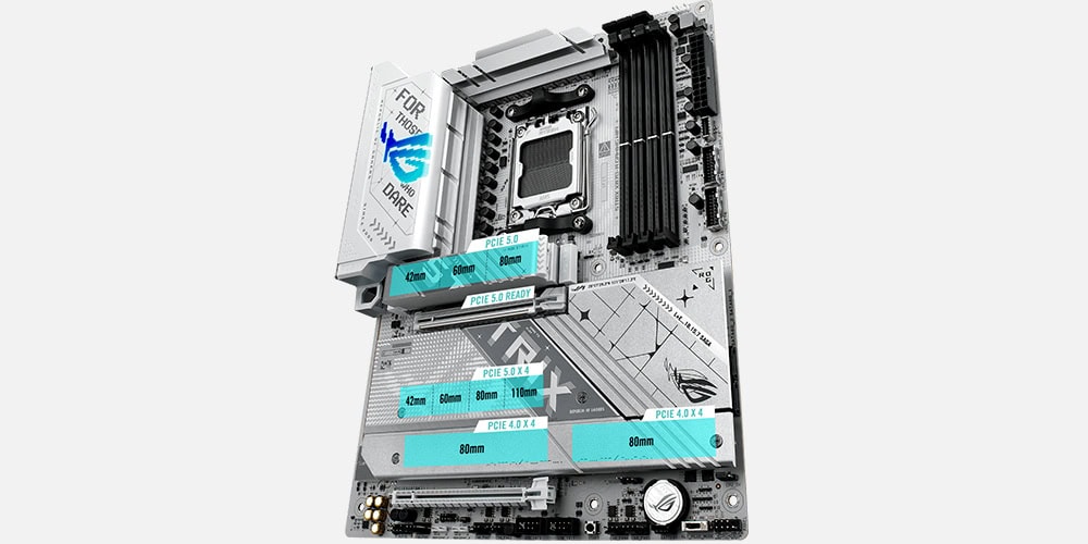 ASUS ROG Strix X870-A Gaming anakart, DDR5 8000MHz OC, AM5 soket, M.2, HDMI, DP, ATX, yüksek performanslı anakart.