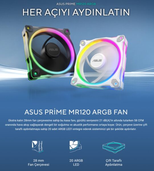 ASUS Prime MR120 ARGB Fan - Triple Pack