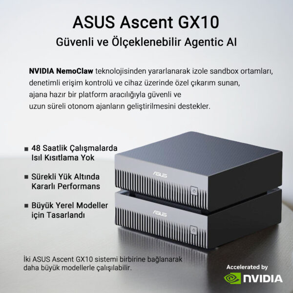 Asus Ascent Gx10 Gg0026bn Ubuntu Linux Arm Gb10 Cpu Blackwell Gpu 128gb Lpddr5x 2tb Ssd Yapay Zeka Super Bilgisayar 15