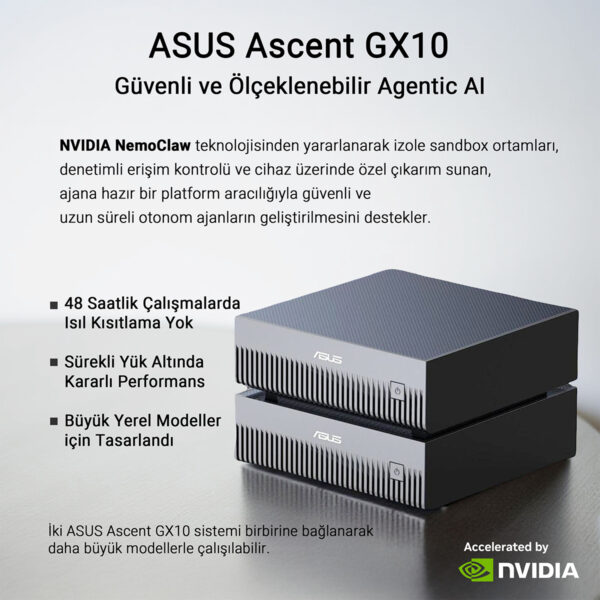 Asus Ascent Gx10 Gg0026bn Ubuntu Linux Arm Gb10 Cpu Blackwell Gpu 128gb Lpddr5x 2tb Ssd Yapay Zeka Super Bilgisayar Y15
