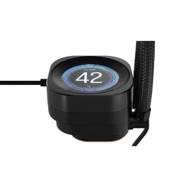 Corsair Nautilus 360 RS LCD ARGB 360mm işlemci sıvı soğutucu, Intel ve AMD uyumlu, şık tasarımı ve renkli ARGB aydınlatmasıyla yüksek performans ve estetik sağlar.