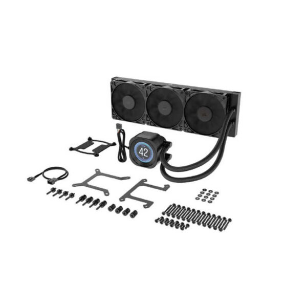 Corsair Nautilus 360 RS sıvı soğutucu, ARGB aydınlatmalı ve 360mm radyatör ile yüksek performanslı işlemci soğutma çözümü. Intel ve AMD uyumlu, şık tasarım ve gelişmiş soğutma teknolojisi.