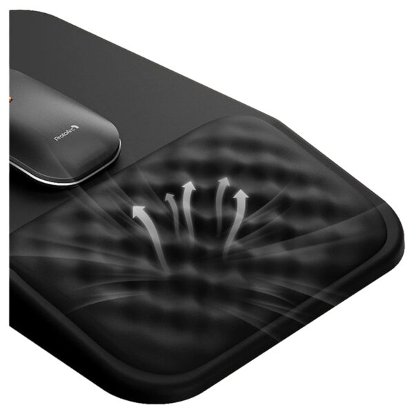 Ergonomik PU deri yüzeyli, bilek destekli ProtoArc MP50 mouse pad, konfor ve performans sağlar, oyun ve ofis kullanımı için ideal, kaymaz taban ve şık tasarım.