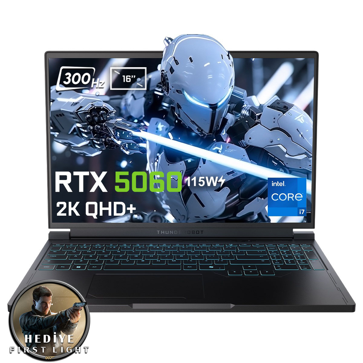 Thunderobot Rs16 Intel Core I7 14700hx Geforce Rtx 5060 8gb 115w 64gb Ddr5 2tb Ssd 16 Inç 2k Qhd+ 300hz Freedos Gaming Laptop 007 First Light Hediyeli (rs16 I7147hx56c1q300rbv3) 1
