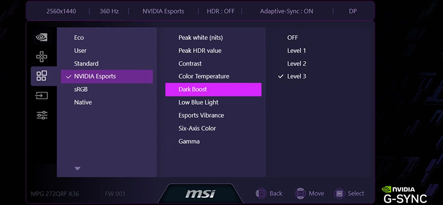 MSI MPG 272QRF X36 27 inç 360Hz 0.5ms 2K WQHD G-Sync Pulsar Rapid IPS Pivot Gaming Monitör h7
