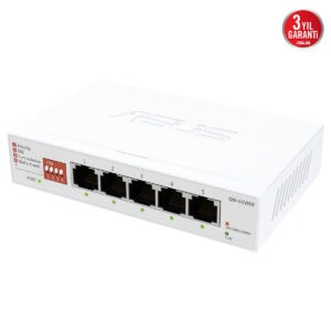 ASUS QG-U1050 5 port 2.5 Gigabit yönetilemez switch, yüksek hız ve güvenilir bağlantı sağlar. Ofis ve ev ağlarınızda hızlı veri transferi için ideal, kolay kurulum ve dayanıklı tasarım.