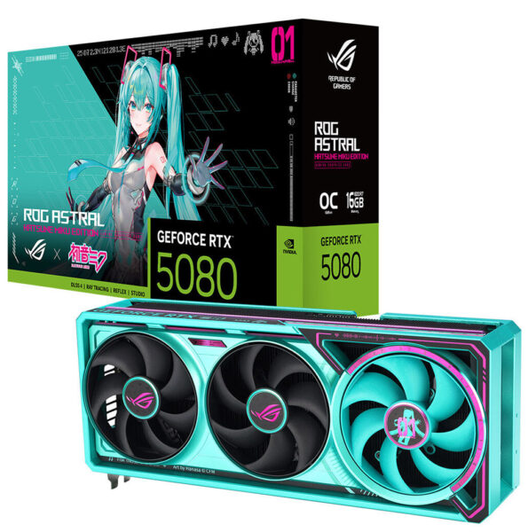 ROG Astral GeForce RTX™ 5080 16GB GDDR7 OC HATSUNE MIKU EDITION ROG Astral GeForce RTX™ 5080 16GB GDDR7 OC HATSUNE MIKU EDITION