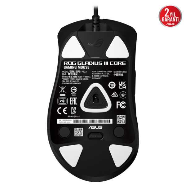 ROG Gladius III Core RGB Kablolu Oyun Mouse - Yüksek hassasiyet ve RGB aydınlatma özellikleriyle profesyonel oyun deneyimi sağlar. Dayanıklı ve ergonomik tasarımıyla uzun süre konfor sunar.