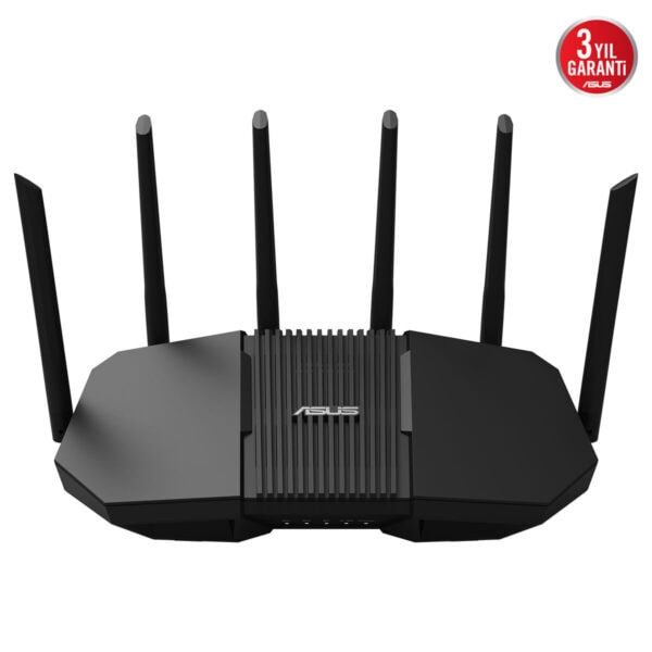 ASUS RT-BE90U üç bant Wi-Fi 7 yönlendirici, yüksek hız ve stabil bağlantı sağlar, ev ve ofis kullanımı için ideal, 3 yıl garanti ile güvenilir performans.