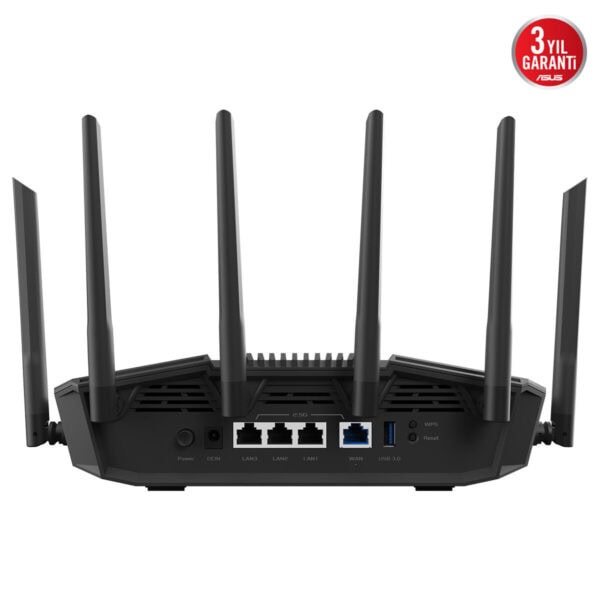 ASUS RT-BE90U Üç Bant Wi-Fi 7 Router, güçlü bağlantı ve yüksek hızlar sunar. Çoklu cihaz desteği ve gelişmiş güvenlik özellikleriyle ev ve ofis kullanımı için ideal.