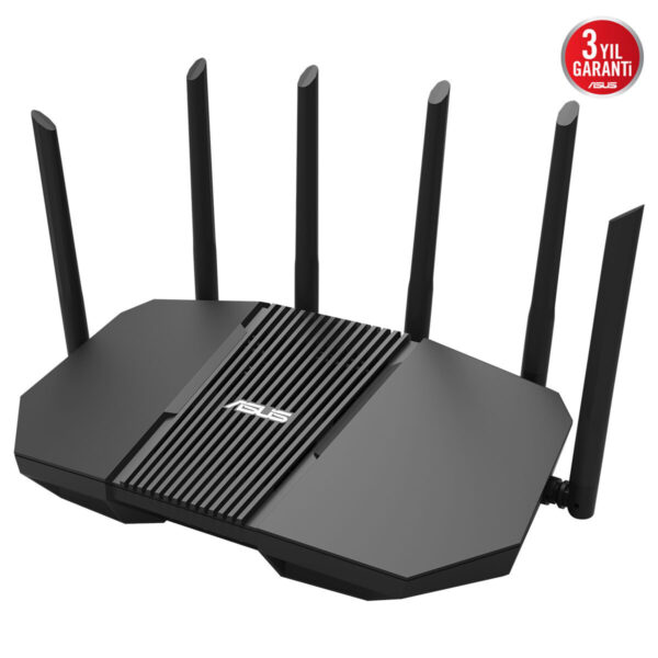 ASUS RT-BE90U üç bantlı Wi-Fi 7 yönlendirici, güçlü bağlantı ve yüksek hız sağlar. Çoklu antenleri sayesinde geniş kapsama alanı ve stabil internet bağlantısı sunar.
