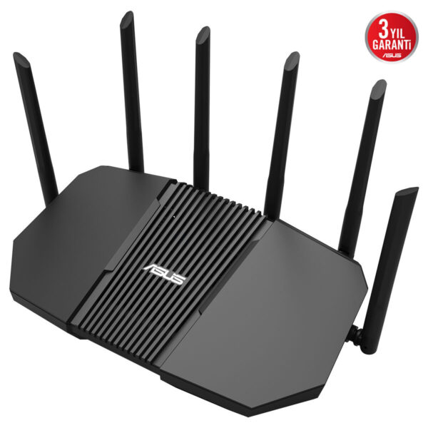 ASUS RT-BE90U üç bant Wi-Fi 7 yönlendirici, güçlü ve hızlı kablosuz bağlantı sağlar, çoklu cihaz desteği ve gelişmiş güvenlik özellikleri ile ev ve ofis kullanımı için ideal.