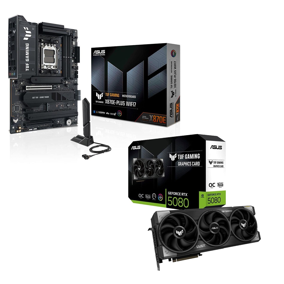 Asus Tuf Gaming Geforce Rtx 5080 Oc 16gb Ekran Kartı + Asus Tuf Gaming X870e Plus Wifi7 Anakart 1