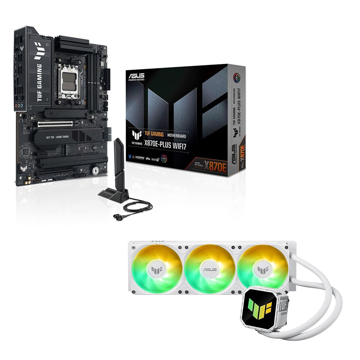 Asus Tuf Gaming X870e Plus Wifi7 Anakart + Asus Tuf Gaming Lc Iii 360 Argb 1