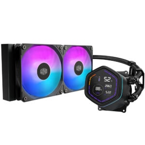 Cooler Master MasterLiquid Core Nex ARGB 240mm, Intel ve AMD uyumlu yüksek performanslı sıvı soğutucu. RGB aydınlatmalı fanlar ve gelişmiş soğutma teknolojisi ile sistem sıcaklıklarını optimize eder.