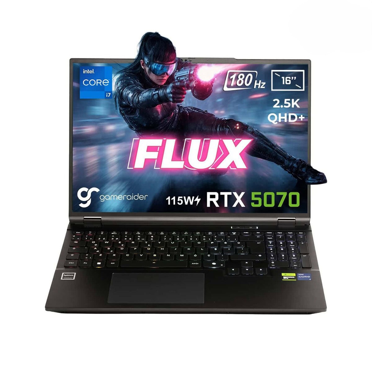 Gameraider Flux Gr16 Intel Core I7 14650hx Geforce Rtx 5070 8gb 115w 24gb Ddr5 2tb Ssd 16 Inc 2 5k Qhd 180hz Freedos Gaming Laptop Canta Hediyeli Control Resonant Hediyeli 1